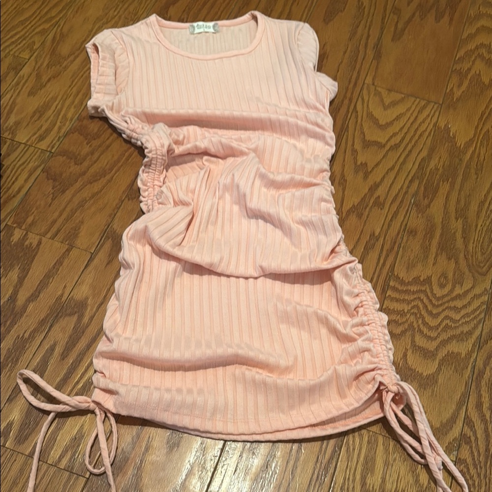 Altar'd State Pink Ruched Mini Dress